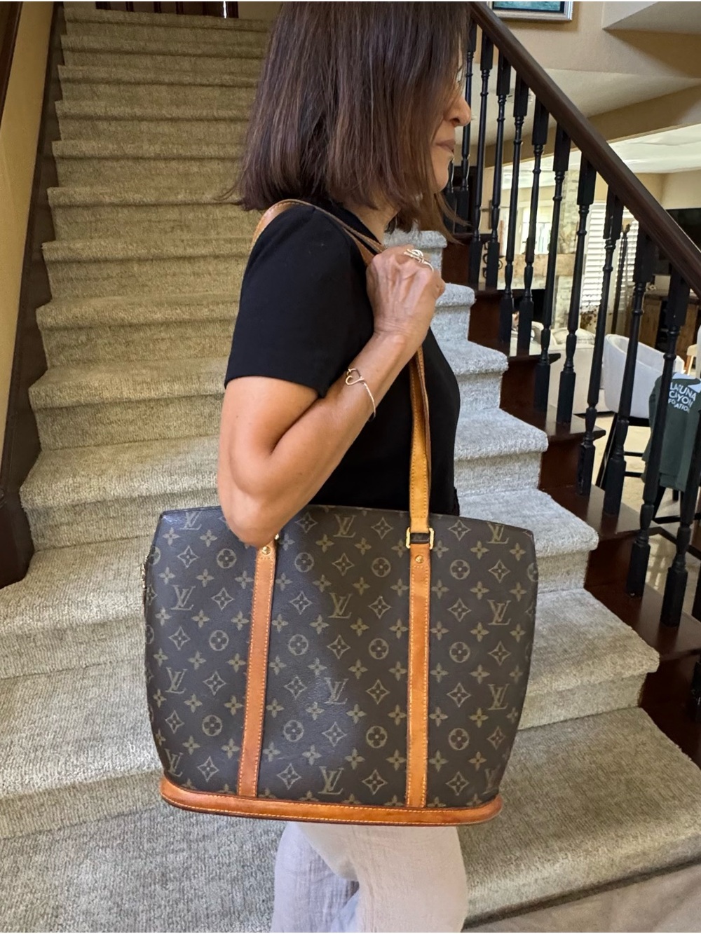 Louis Vuitton Monogram Canvas Tote in Brown and Tan